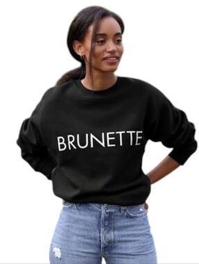 Brunette The Label Classic Crew Sweatshirt Women Small Medium Minimalist